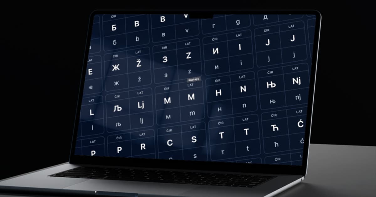 Ćirilična i latinična slova za kopiranje